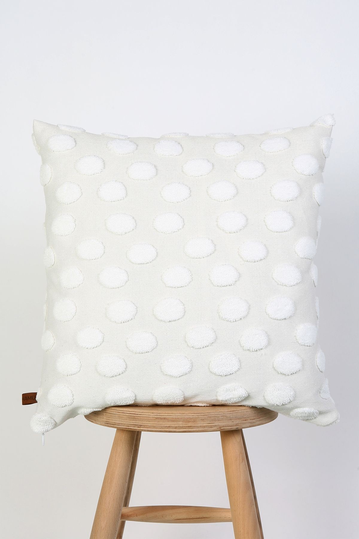 Bohem Punch Kırlent Kılıfı Kılıfı Point Ekru 50x50 cm