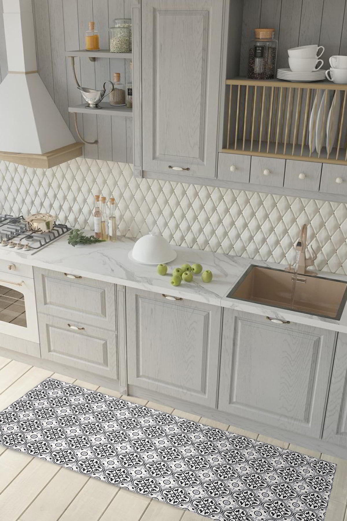 Tile Zemin Matı 50x120 Kapı Tezgah Önü Mutfak Paspası