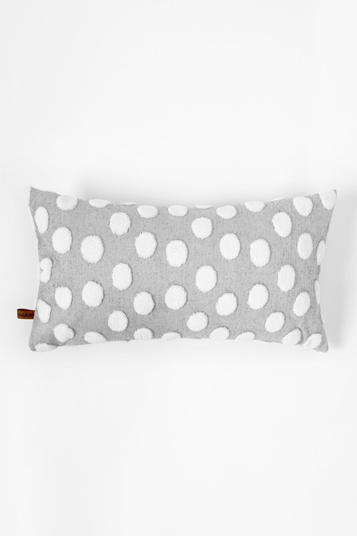 Bohem Punch Kırlent Kılıfı Point Gri - 28x50 cm