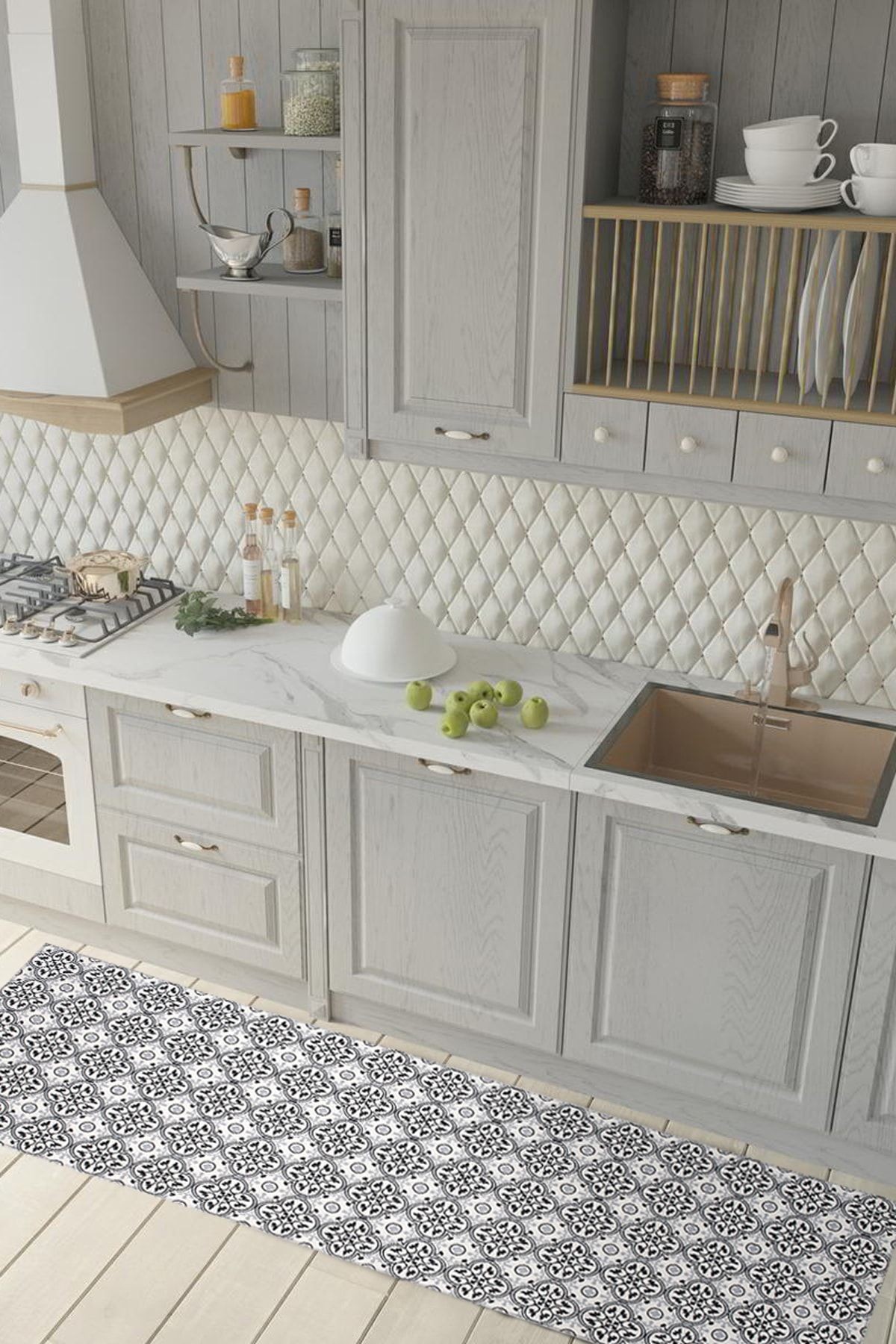Tile Zemin Matı 50x150 Kapı Tezgah Önü Mutfak Paspası