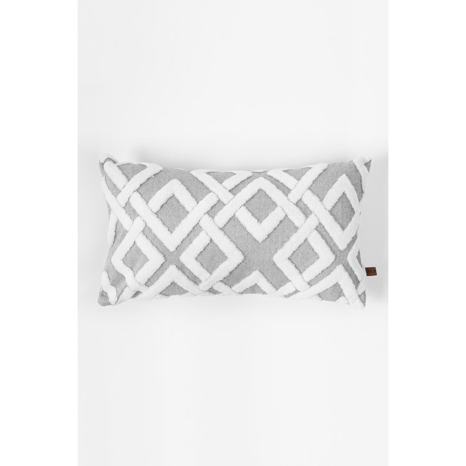 Jakarlı Kırlent 28x50 cm 4'lü Mila Gri
