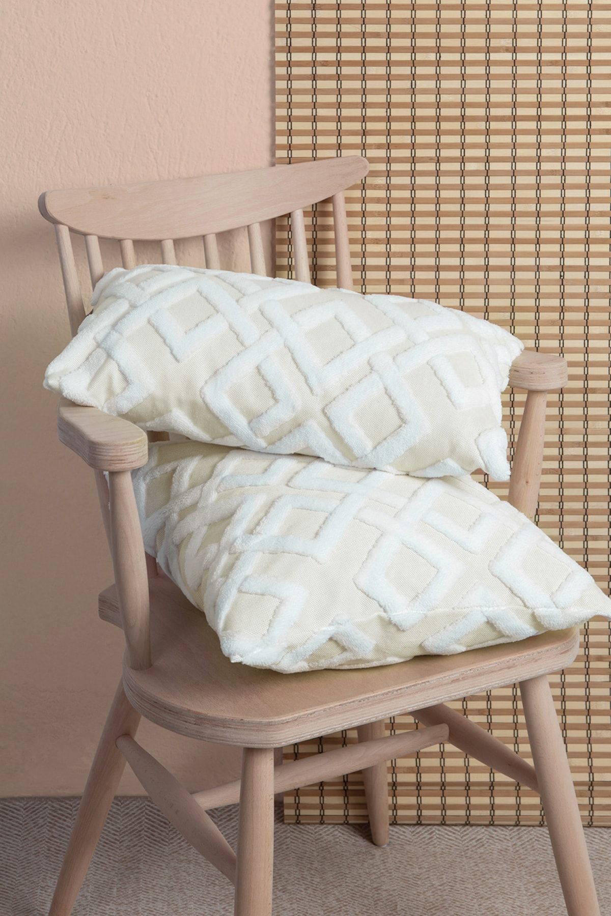 Bohem Punch Kırlent Kılıfı Mila Krem - 43x43 cm