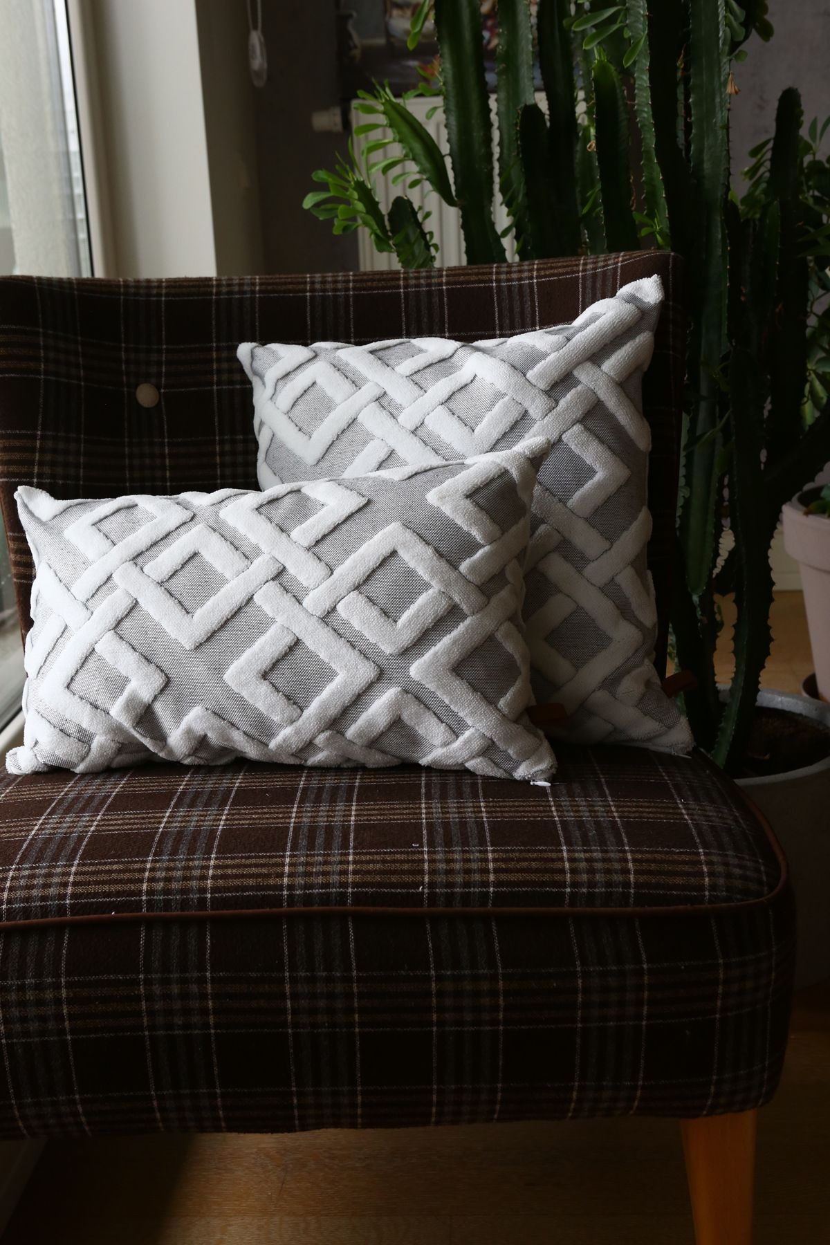 Bohem Punch Kırlent Kılıfı Mila Gri 55x55 cm