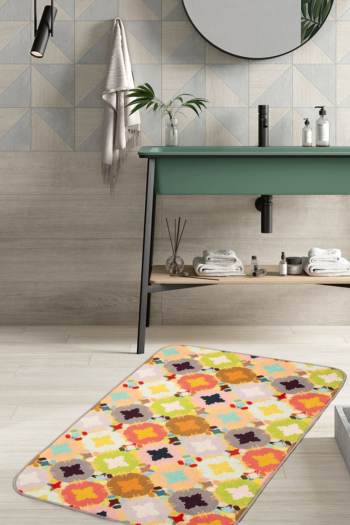 Ethnic 75x125 Cm Banyo Paspası Kaymaz Taban Banyo Halısı