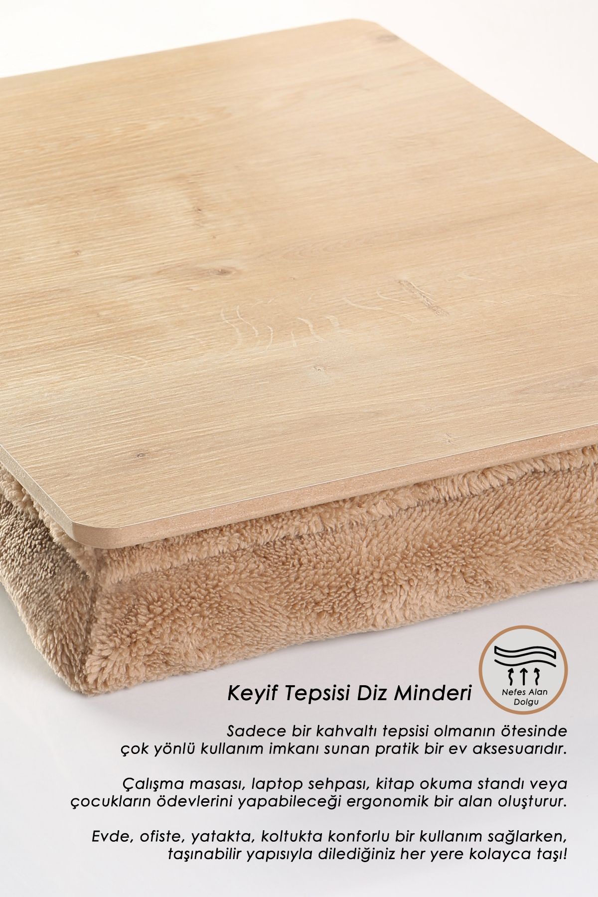 Keyif Tepsisi Diz Minderi Bej
