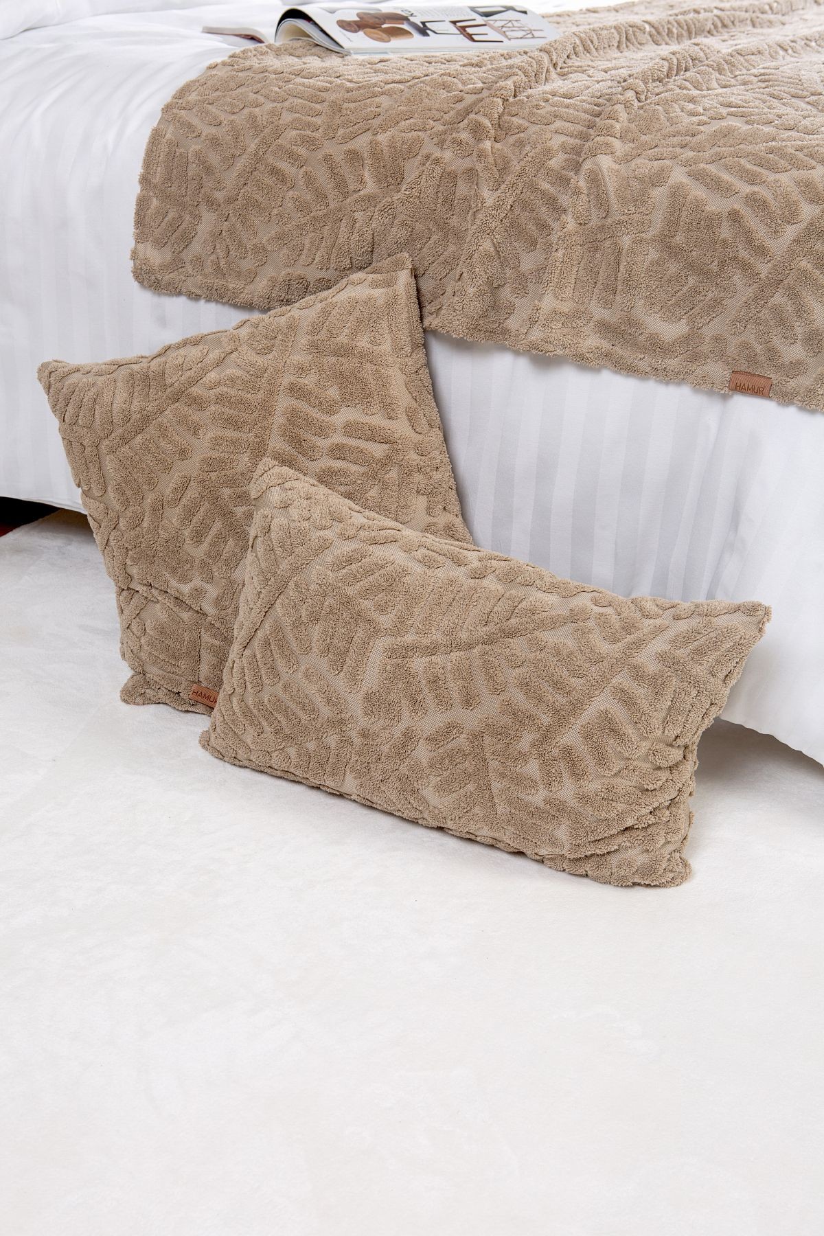 Jakarlı Yatak Runner Set Forest Natural