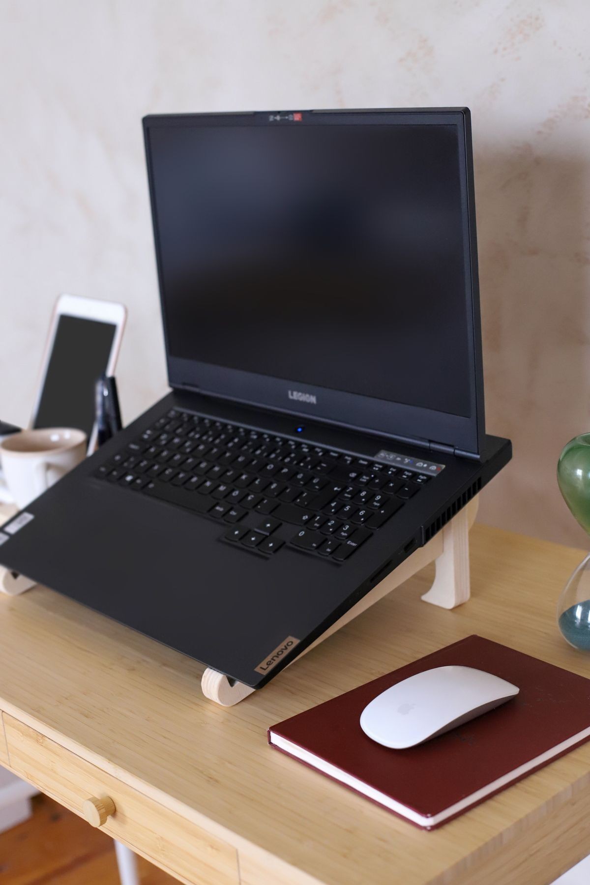 Taşınabilir Ahşap Dizüstü Bilgisayar Sehpası Notebook Standı Laptop Yükseltici Notebook Altlığı