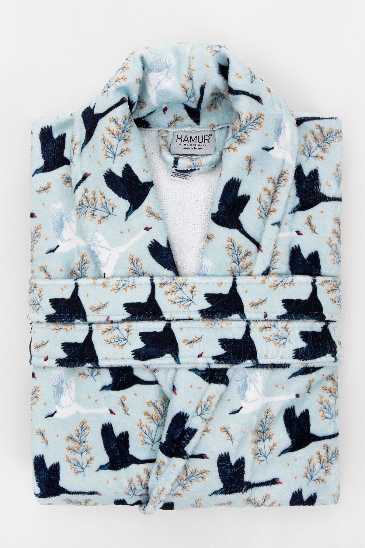 Yetişkin Bornoz Swan Kadife L-XL