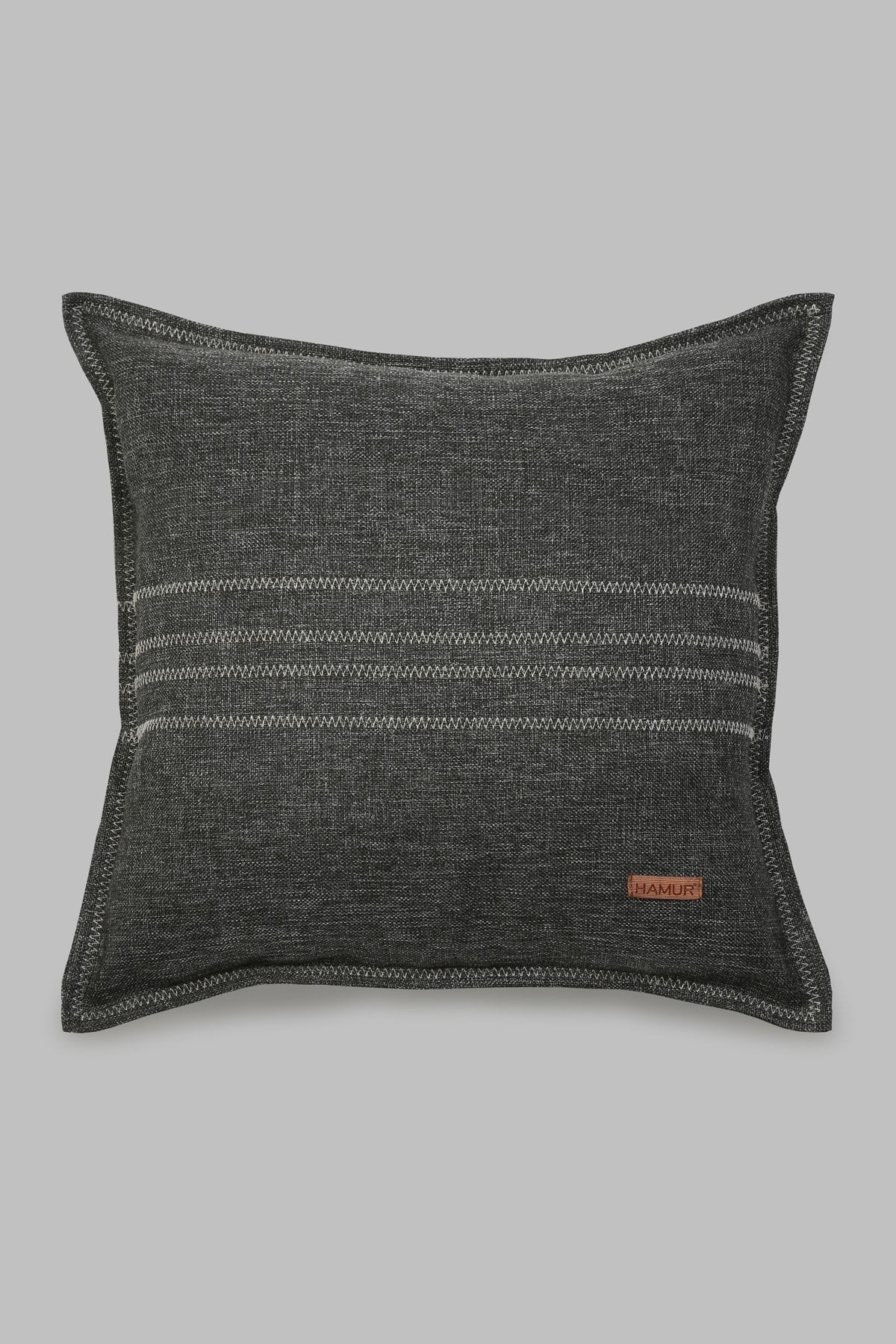 Etnik Vintage Işlemeli Dokuma Kırlent Kılıfı Boho Grain Siyah 44x44 cm