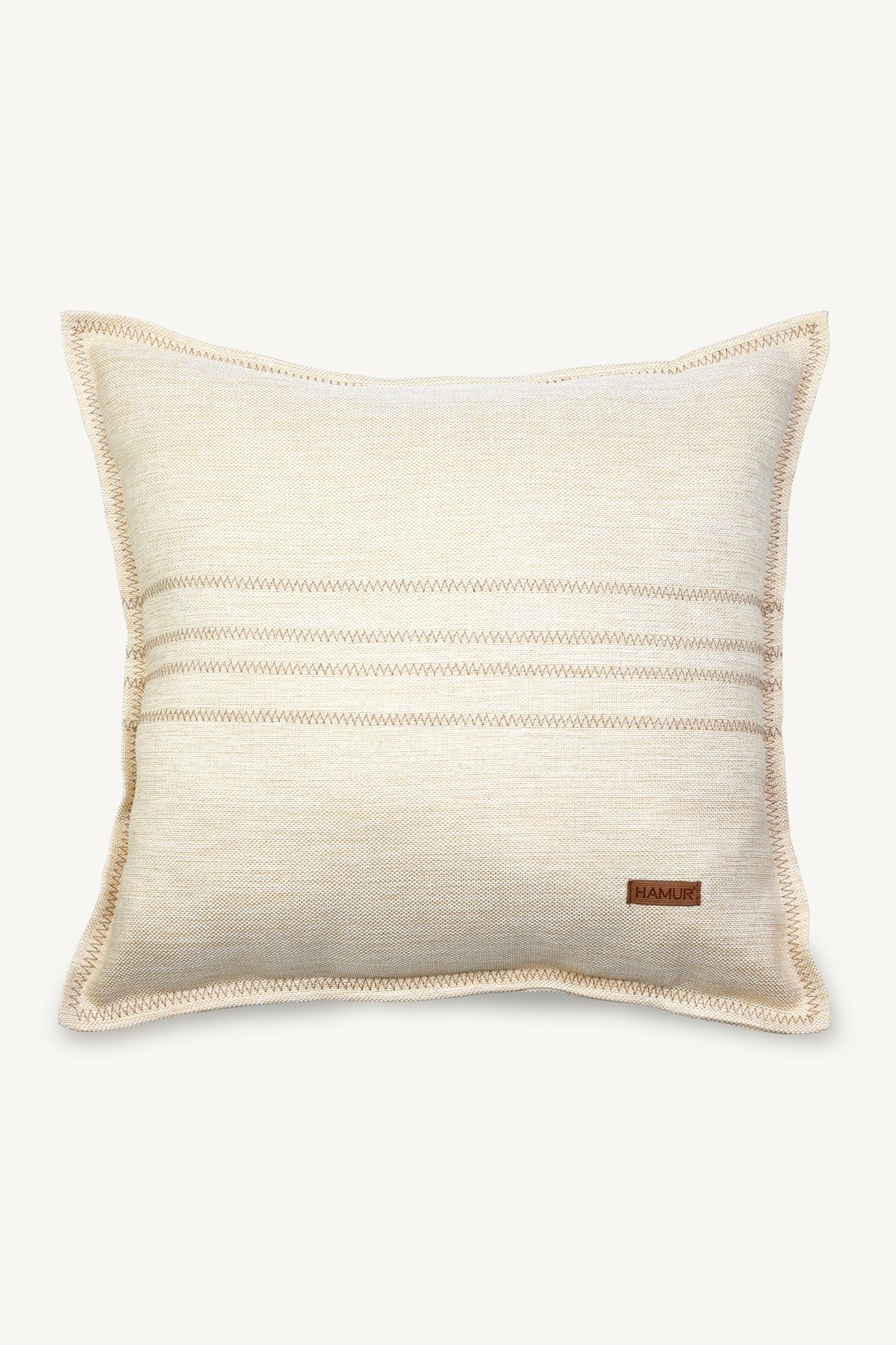 Etnik Vintage Işlemeli Dokuma Kırlent Kılıfı Boho Grain Sarı Ekru 44x44 cm