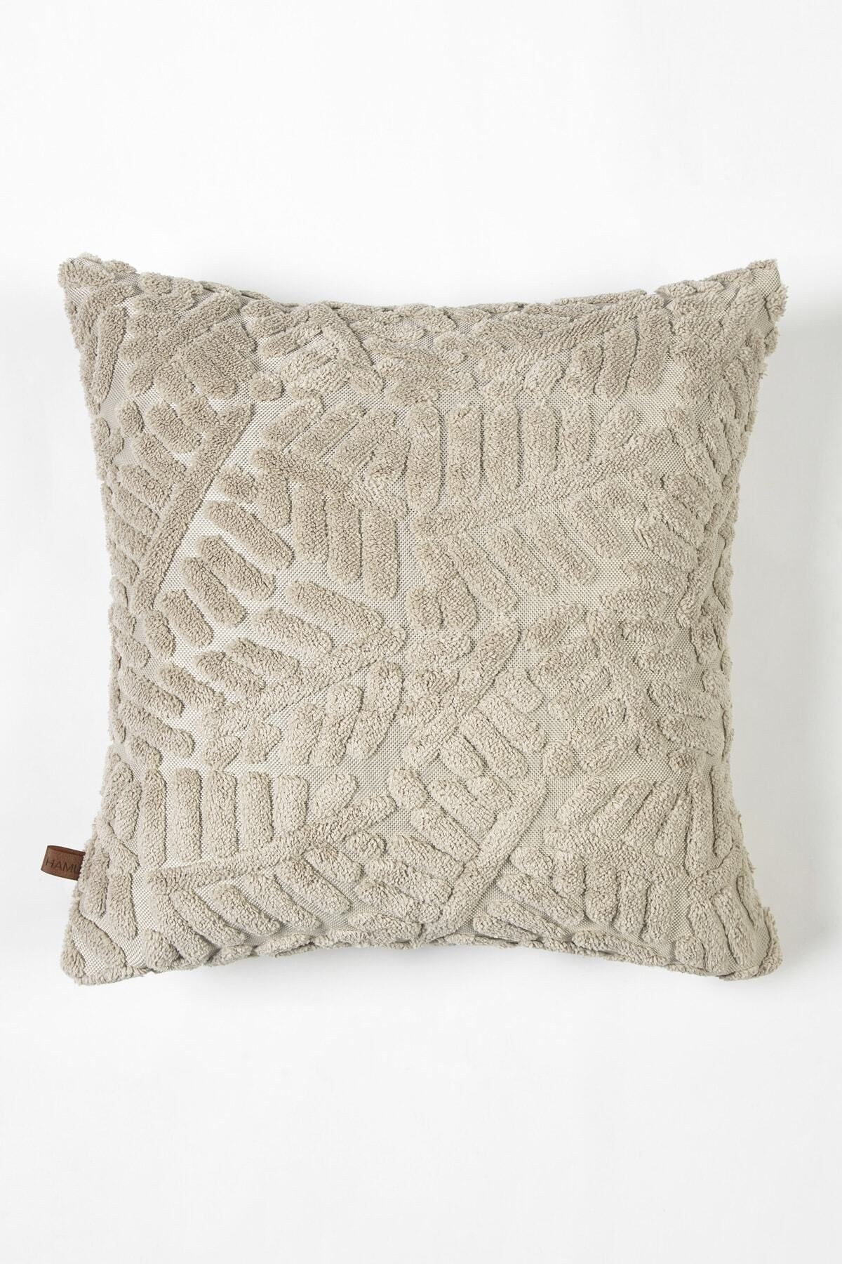 Bohem Özel Tasarım Punch Panç Desen Kare Dekoratif Kırlent Kılıfı Forest Natural 43x43 cm