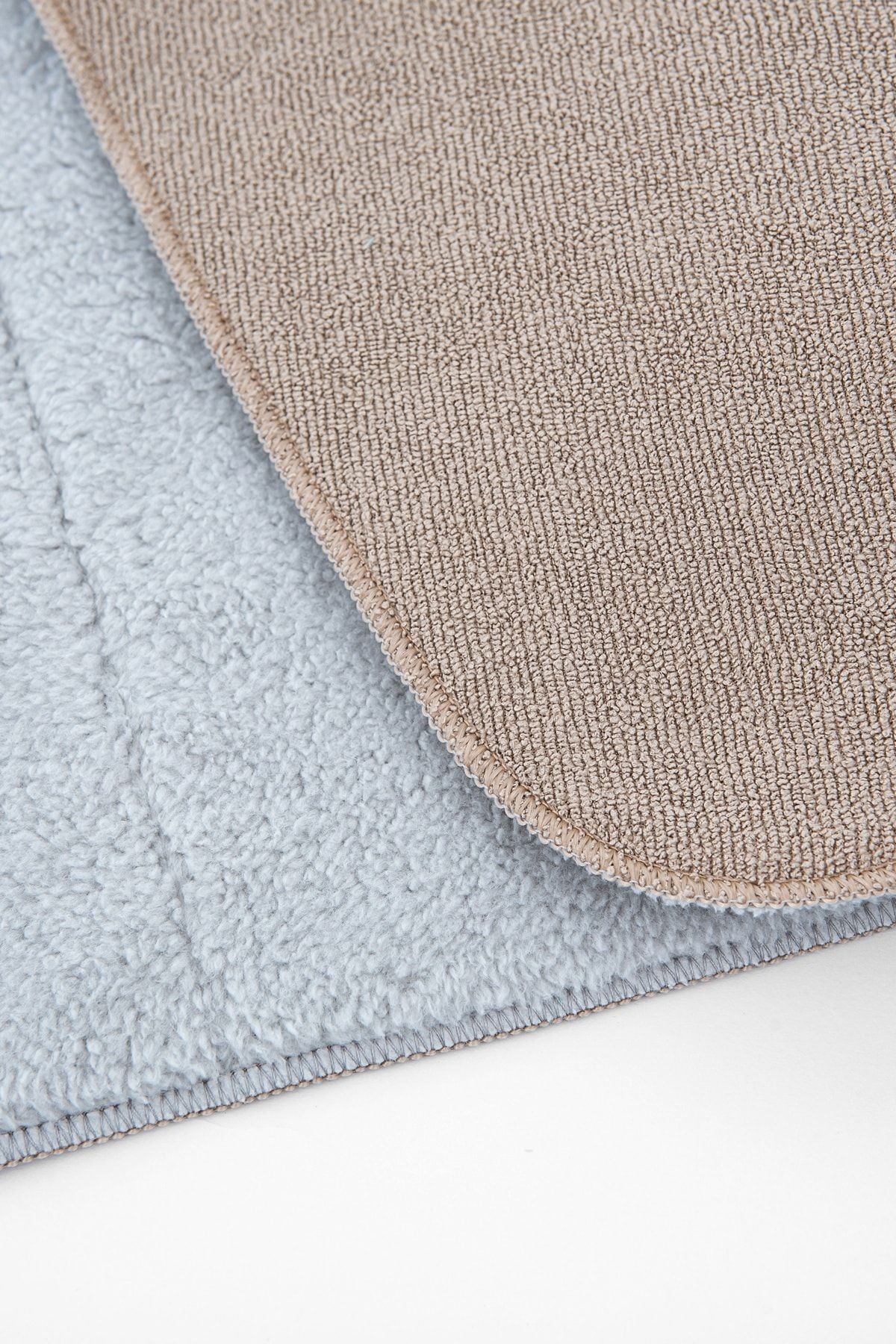 Bej-gri Microwell 3 Prç Set Microfiber Bulaşık Kurutma Matı Mutfak Seti 3'lü Kurulama Bezi Örtüsü