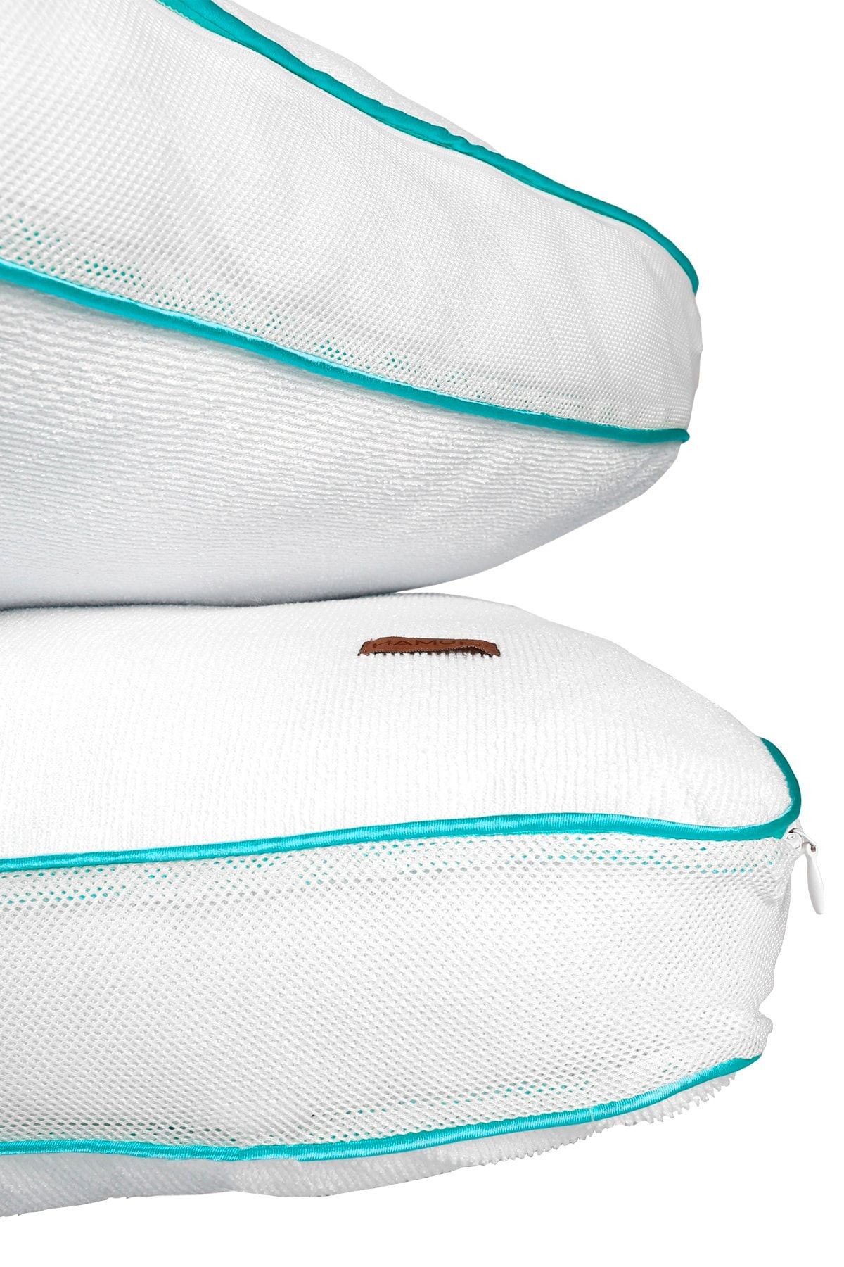 Fermuarlı 2 Adet Yastık Koruyucu Alez Mikrofiber 2 Li Klimalı Kılıf Mavi Biyeli