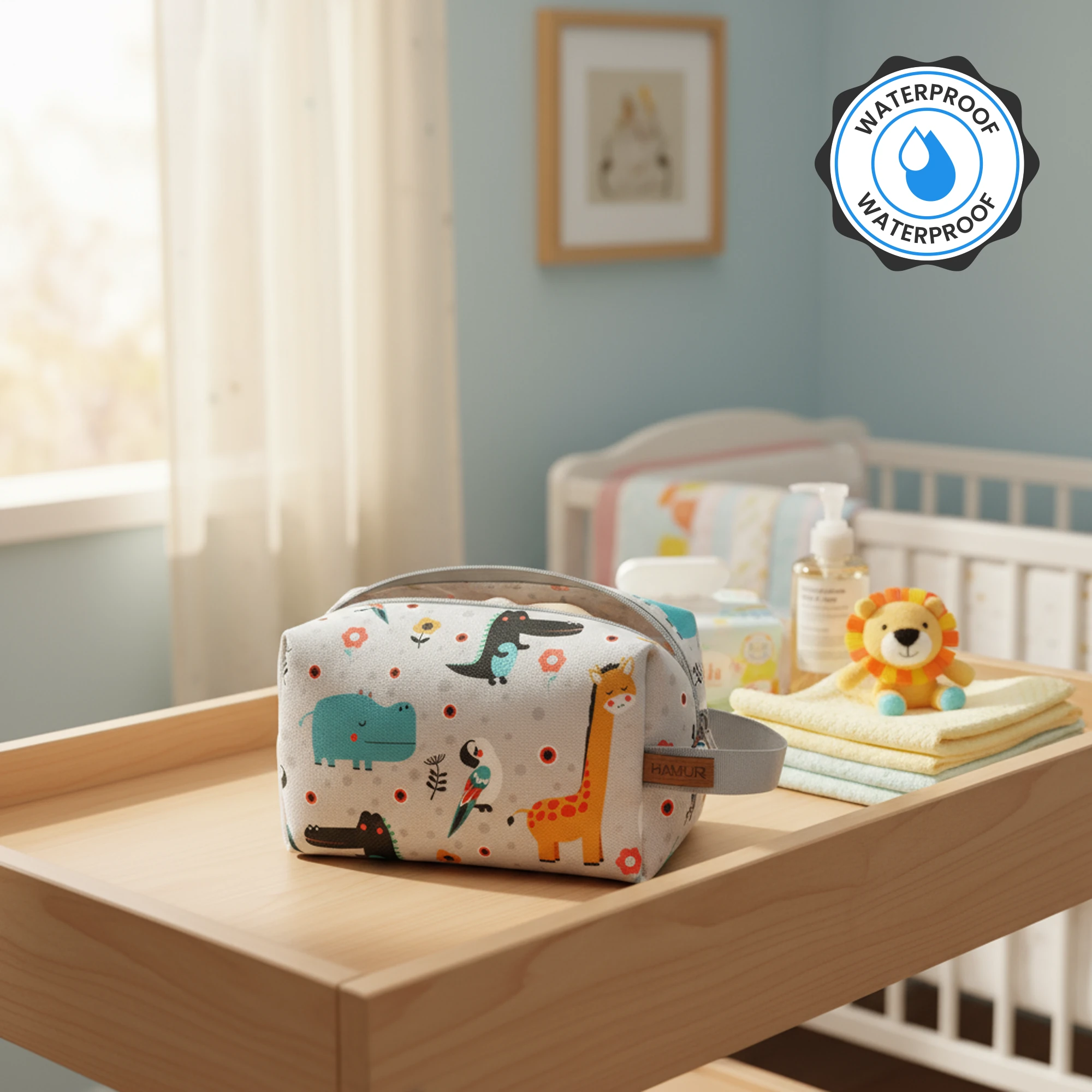 Kirli Temiz Islak Kuru Bebek Kıyafet Çok Amaçlı Makyaj Çantası Animal