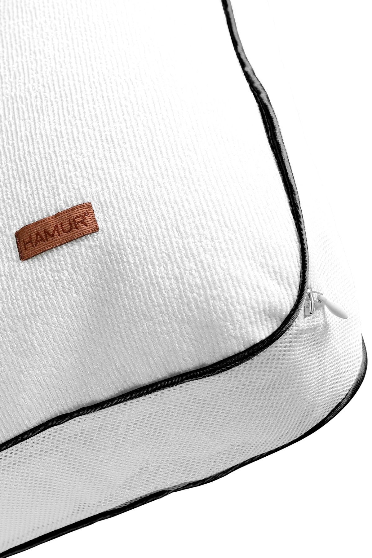 Fermuarlı 2 Adet Yastık Koruyucu Alez Mikrofiber 2 Li Klimalı Kılıf Siyah Biyeli