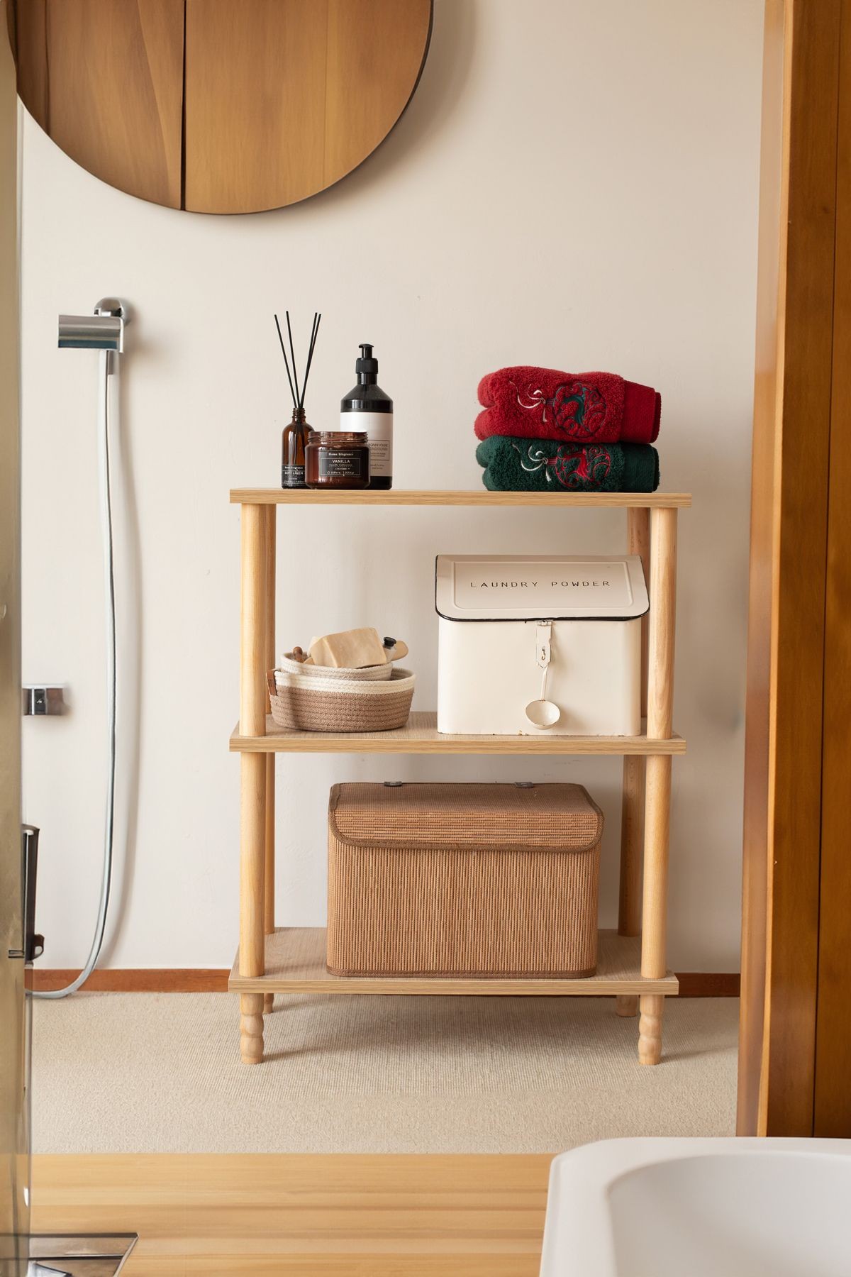 Concept  2 Raflı Balkon Banyo  Kitaplık  Mutfak Dolabı Organizer Ofis Düzenleyici  Ahşap Nature
