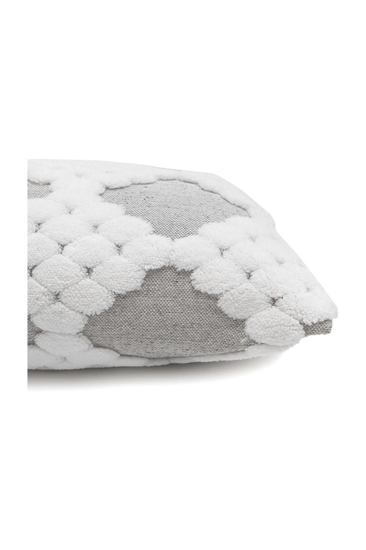 Bohem Punch Dikdörtgen Kırlent Kılıfı Latin Gri - 28x50 cm