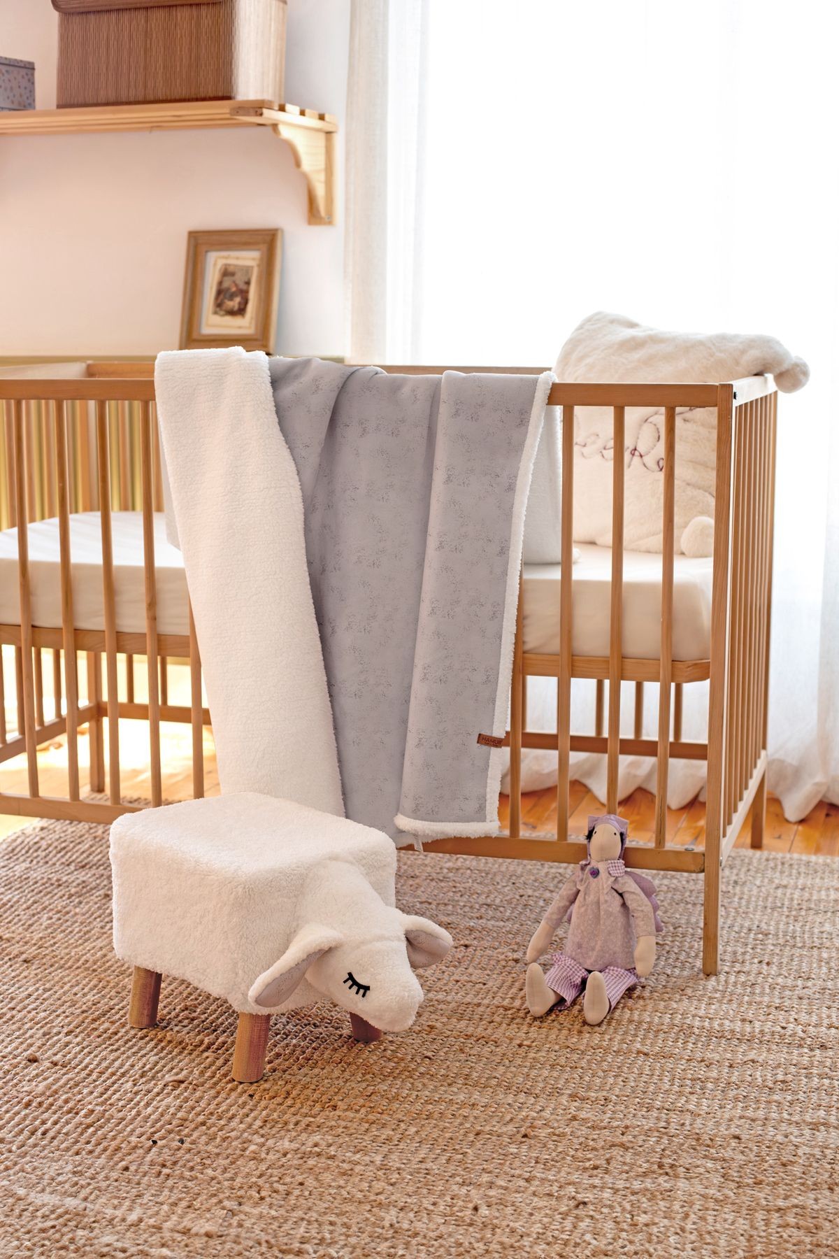 Fluffy Bebek BATTANiYE 80x100 cm Solid Gri