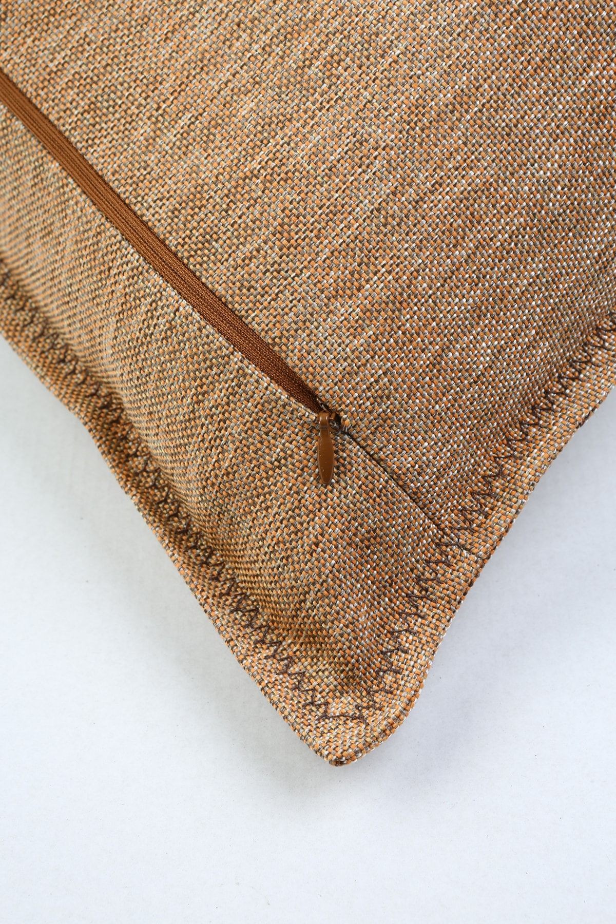 Etnik Vintage Işlemeli Dokuma Kırlent Kılıfı Boho Nordik Kiremit 44x44 cm