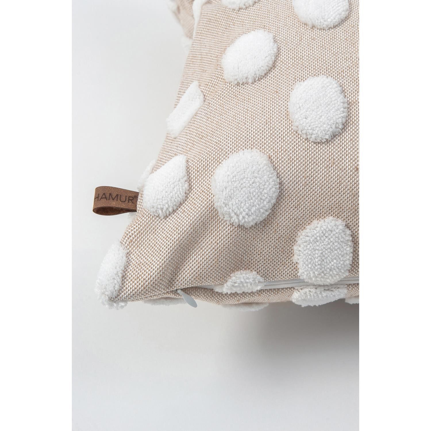 2 'li  Bohem Punch Kırlent Kılıfı  Point Bej  - 28x50 cm