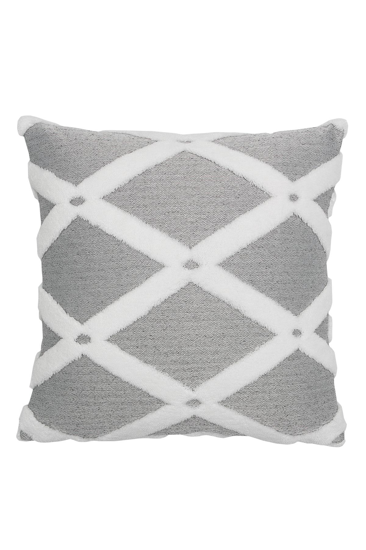 2'li Bohem Punch Kırlent Kılıfı Bella Gri - 43x43 cm