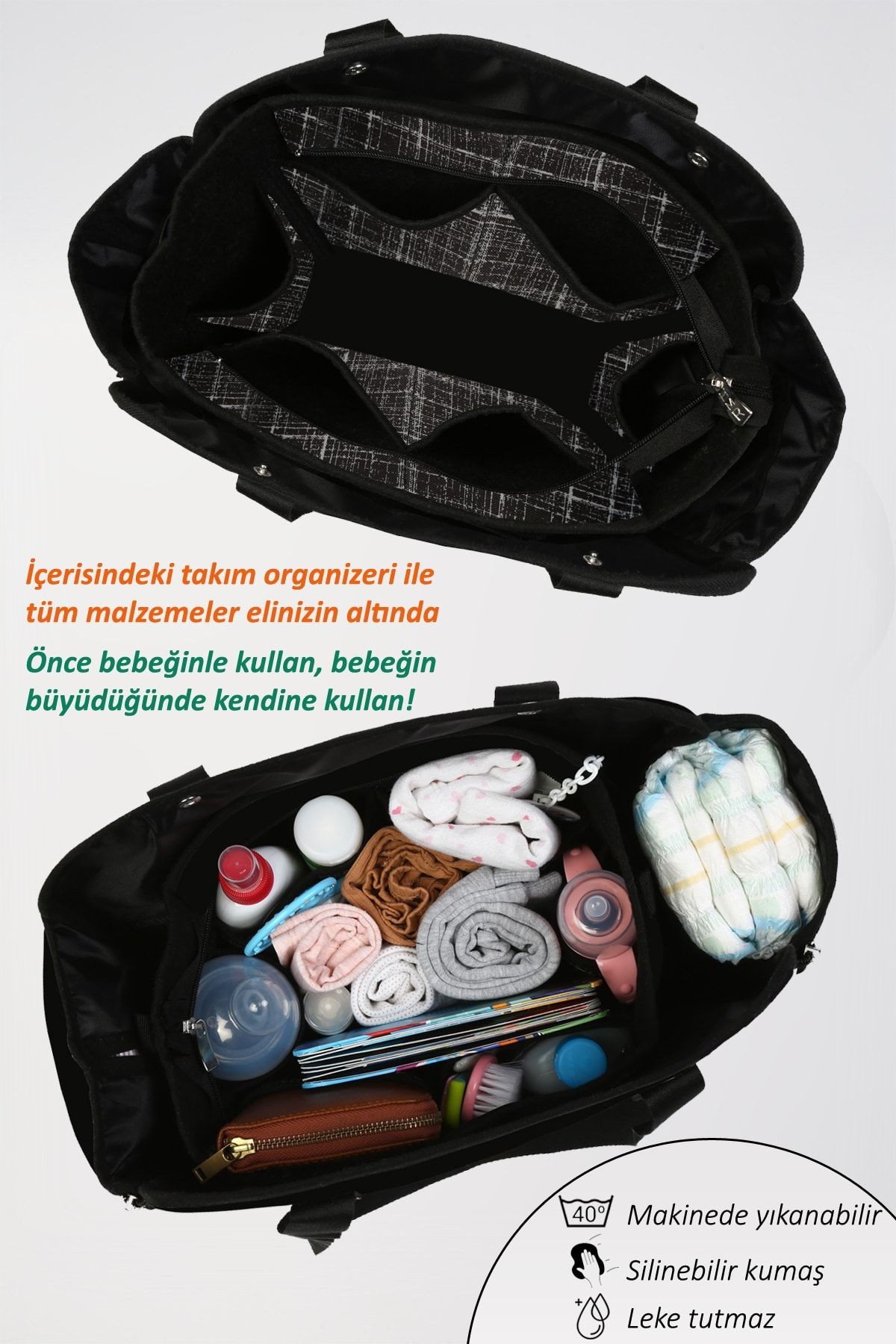 Anne Bebek Bakım 2 Prç Takım Alt Açma Çantası Yenidoğan Pedi Ve Düzenleyici Organizer Mom-506