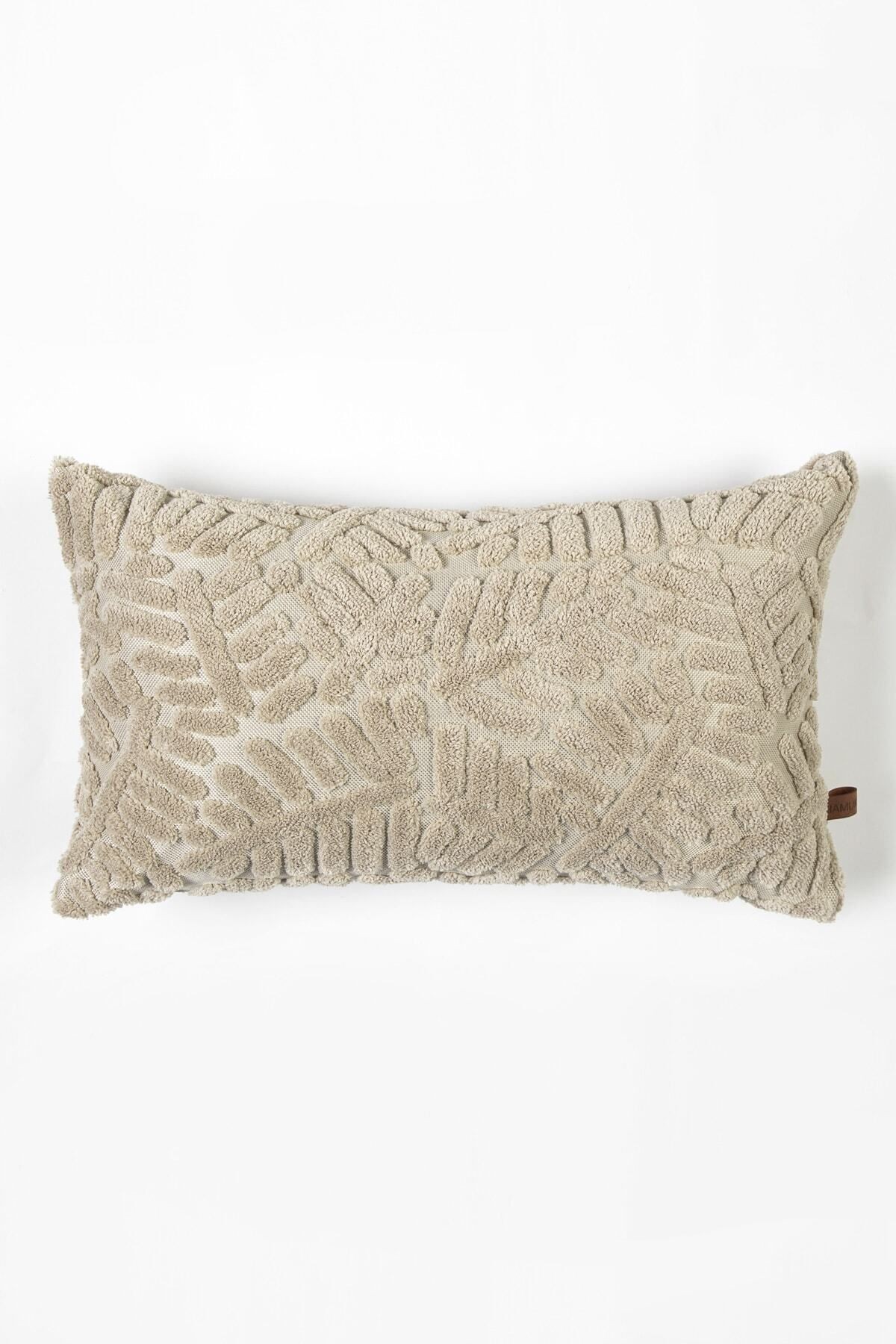 Bohem Özel Tasarım Punch Panç Desen Dikdörtgen Dekoratif Kırlent Kılıfı Forest Natural 28x50 cm