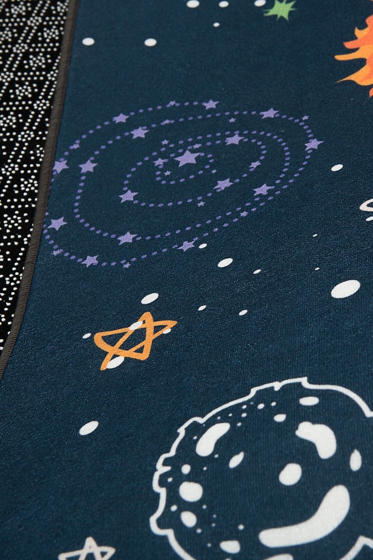Space 100x150 Cm Oyun Matı Bebek Ve Çocuk Halısı Uzay Lacivert