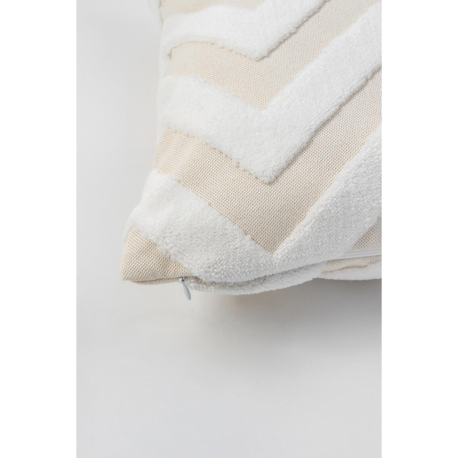 Jakarlı Kırlent 55x55 cm 2'li Line Ekru