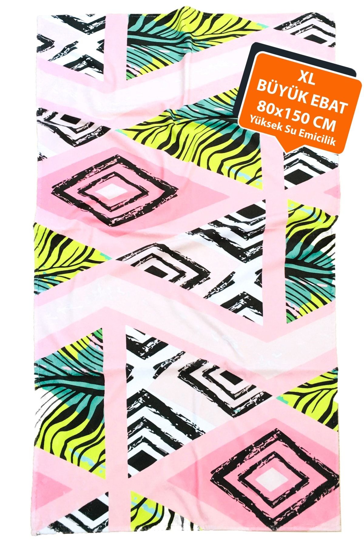 Plaj Havlusu Tropikal Pembe 80x150 cm E43pr0650040hm