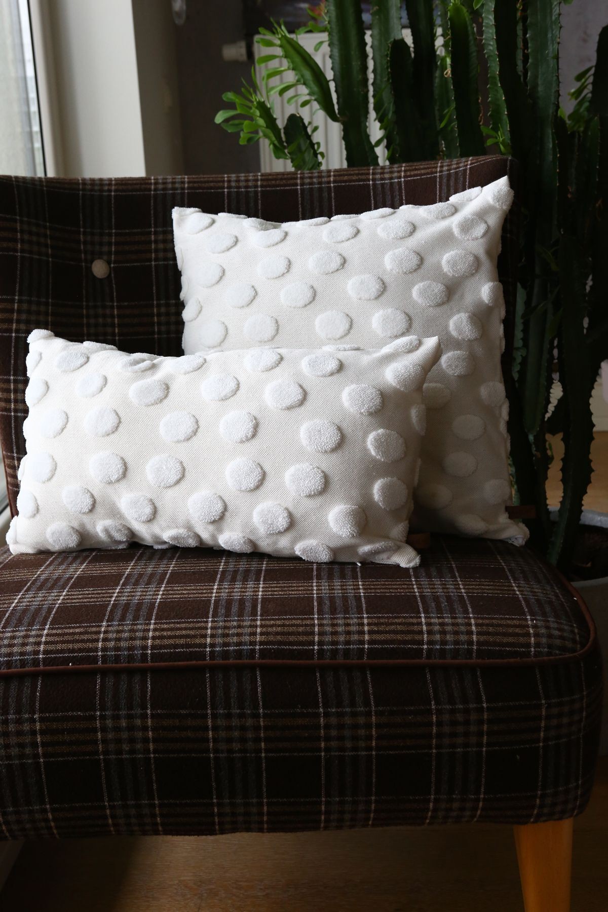 Bohem Punch Kırlent Kılıfı Point Ekru - 43x43 cm