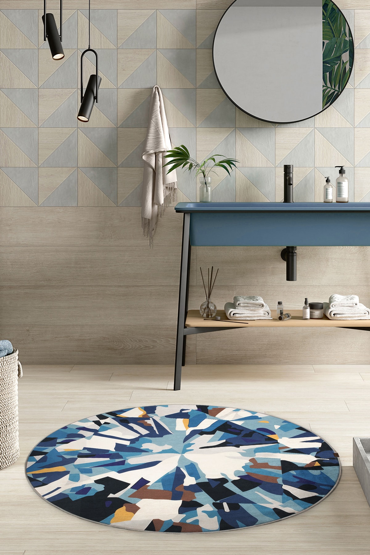 Jewel Yuvarlak Halı  Dekoratif Banyo Paspası 125x125 cm