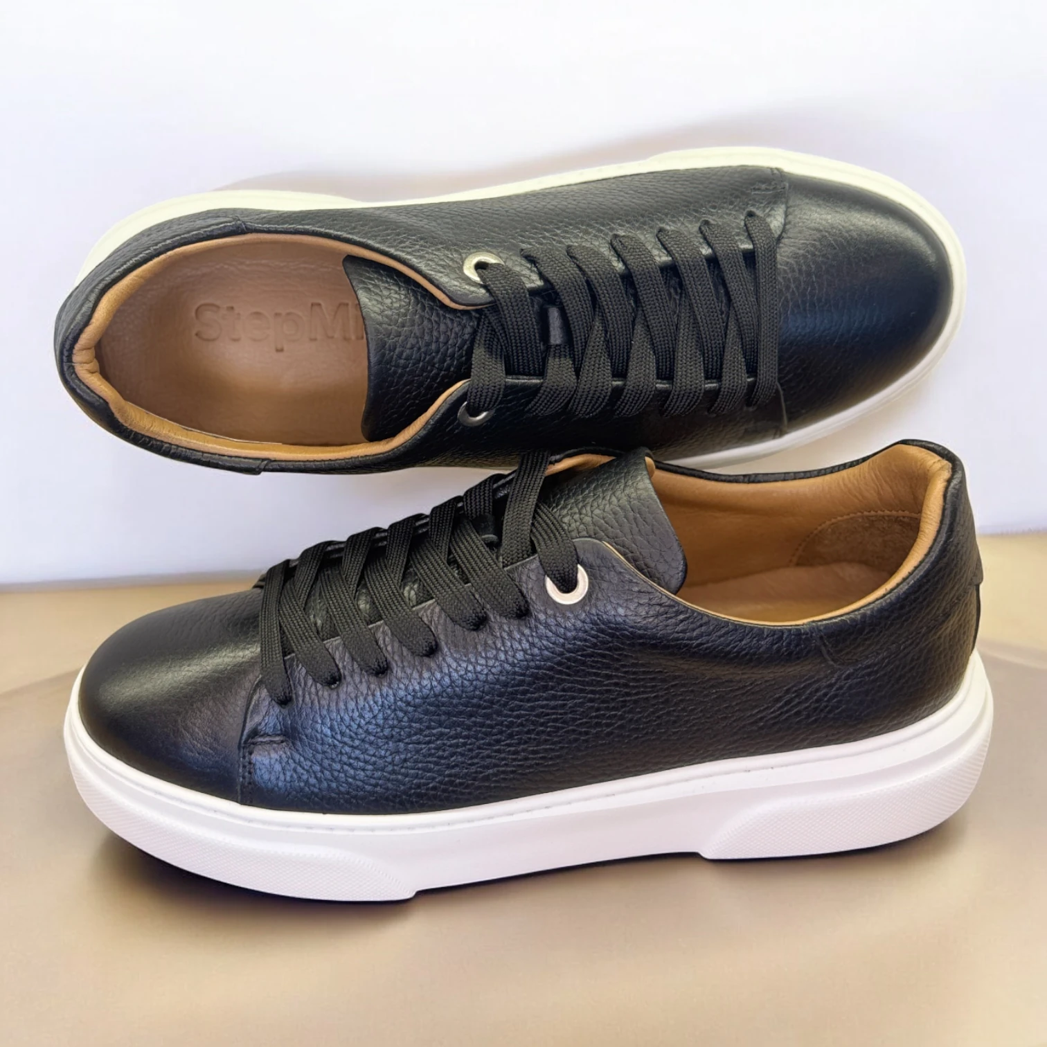 STEPMI HAKİKİ DERİ SİYAH SNEAKER