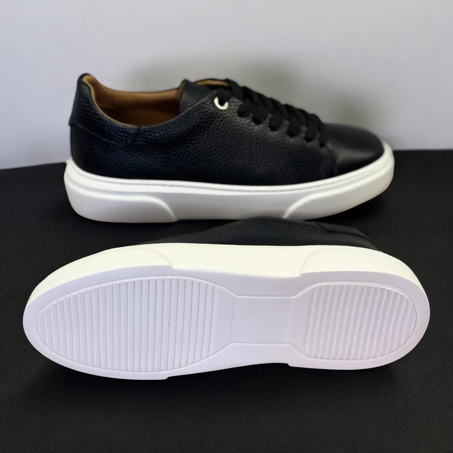 STEPMI HAKİKİ DERİ SİYAH SNEAKER