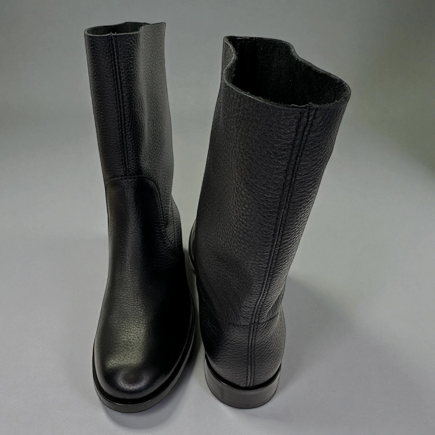 STEPMI HAKİKİ DERİ SİYAH DÜZ BOT