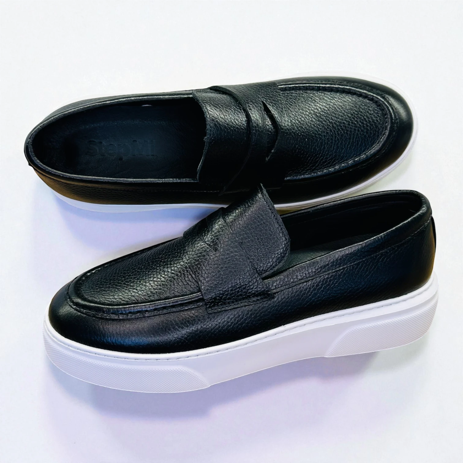 STEPMI HAKİKİ DERİ SİYAH LOAFER