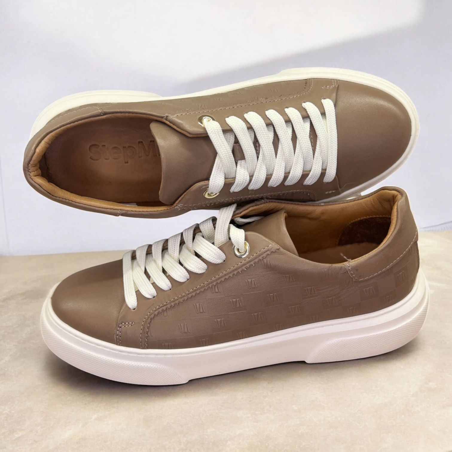 STEPMI HAKİKİ DERİ VİZON DESENLİ SNEAKER