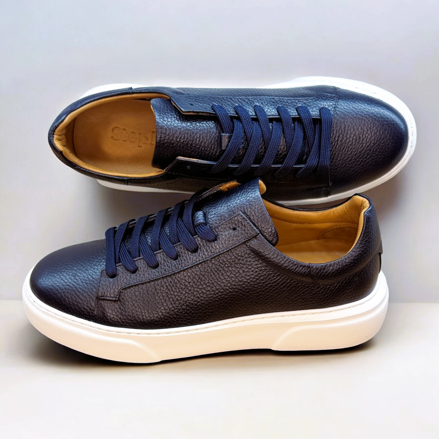 STEPMI HAKİKİ DERİ LACİVERT SNEAKER