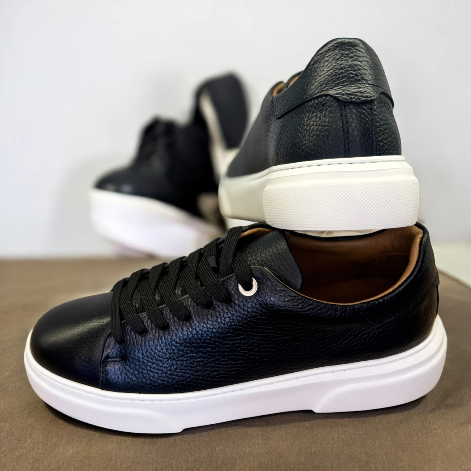 STEPMI HAKİKİ DERİ SİYAH SNEAKER