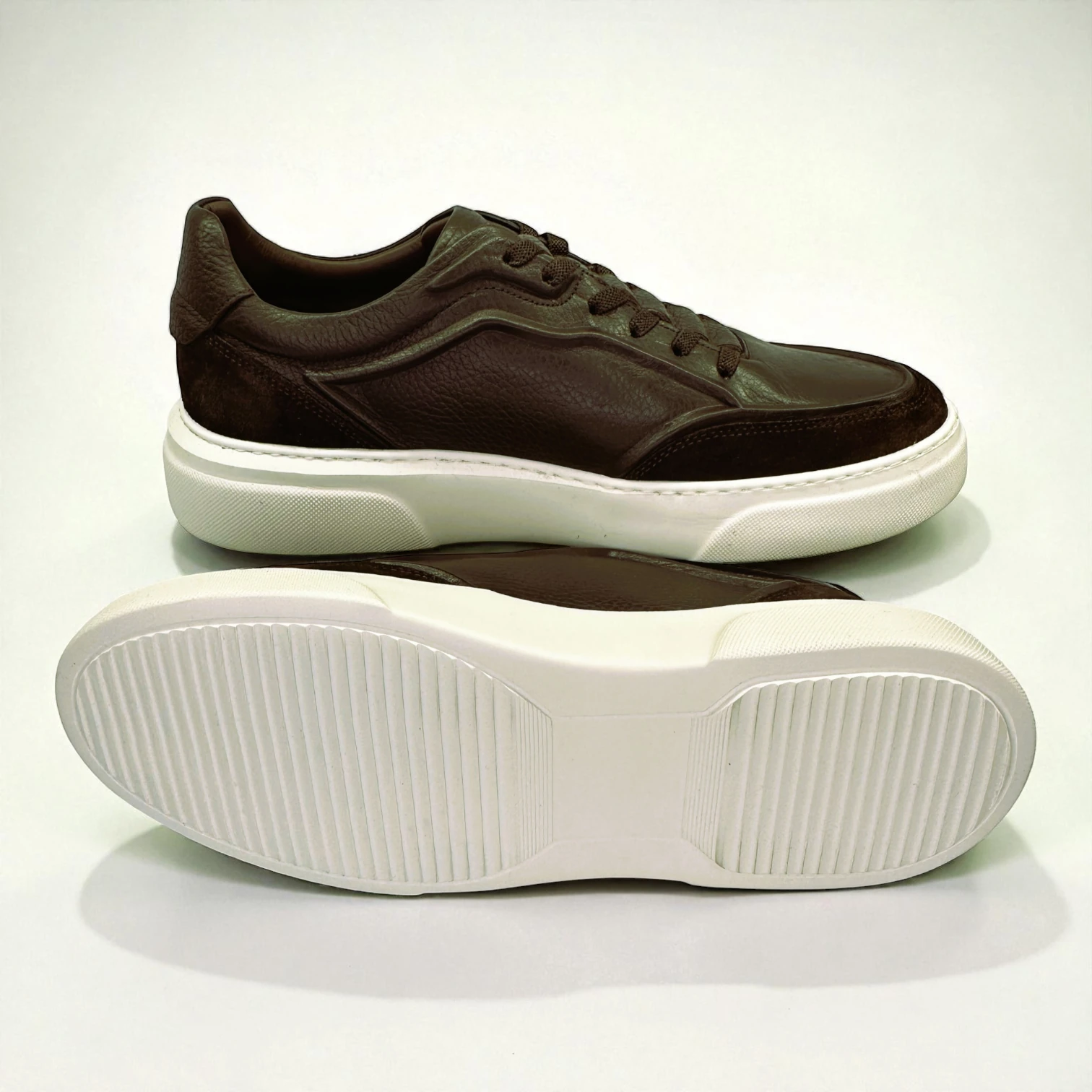 STEPMI HAKİKİ DERİ HAZIR BAĞCIKLI KAHVERENGİ SNEAKER