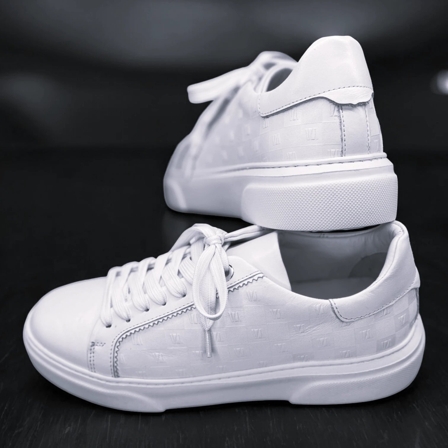 STEPMI HAKİKİ DERİ BEYAZ DESENLİ SNEAKER