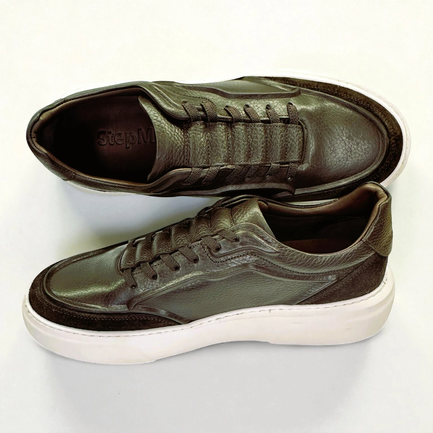 STEPMI HAKİKİ DERİ HAZIR BAĞCIKLI KAHVERENGİ SNEAKER