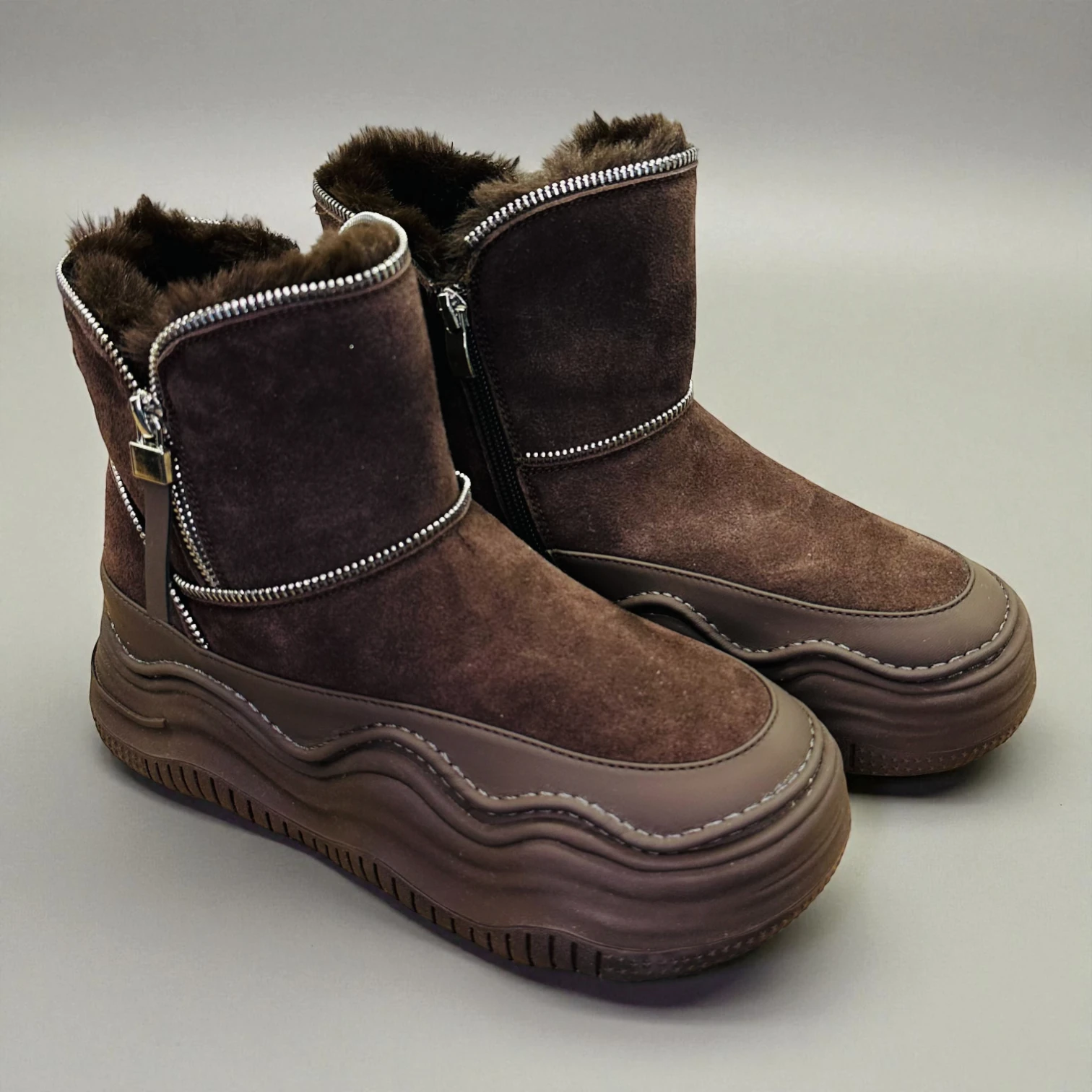 STEPMI HAKİKİ DERİ KAHVERENGİ SÜET BOT