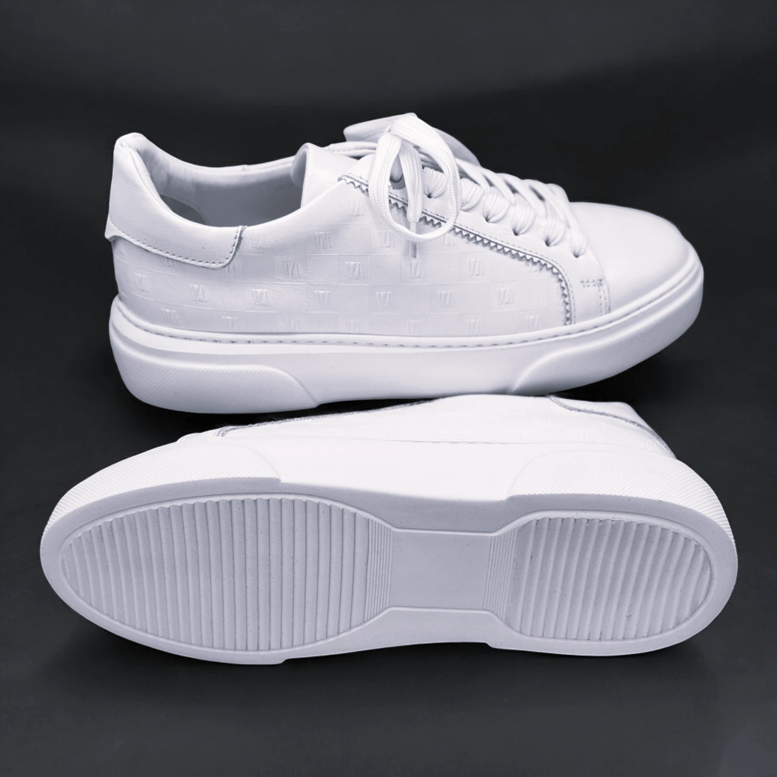 STEPMI HAKİKİ DERİ BEYAZ DESENLİ SNEAKER