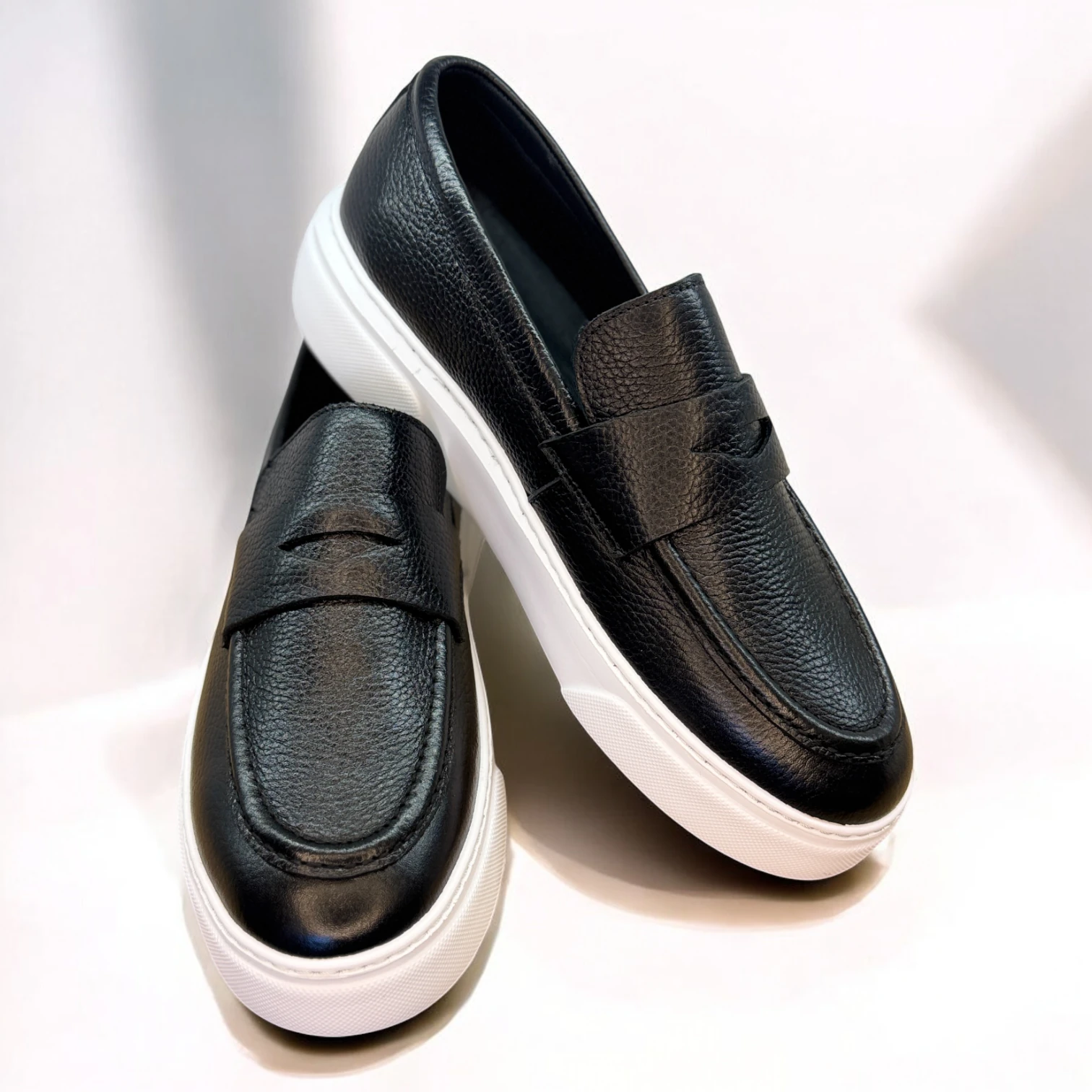 STEPMI HAKİKİ DERİ SİYAH LOAFER