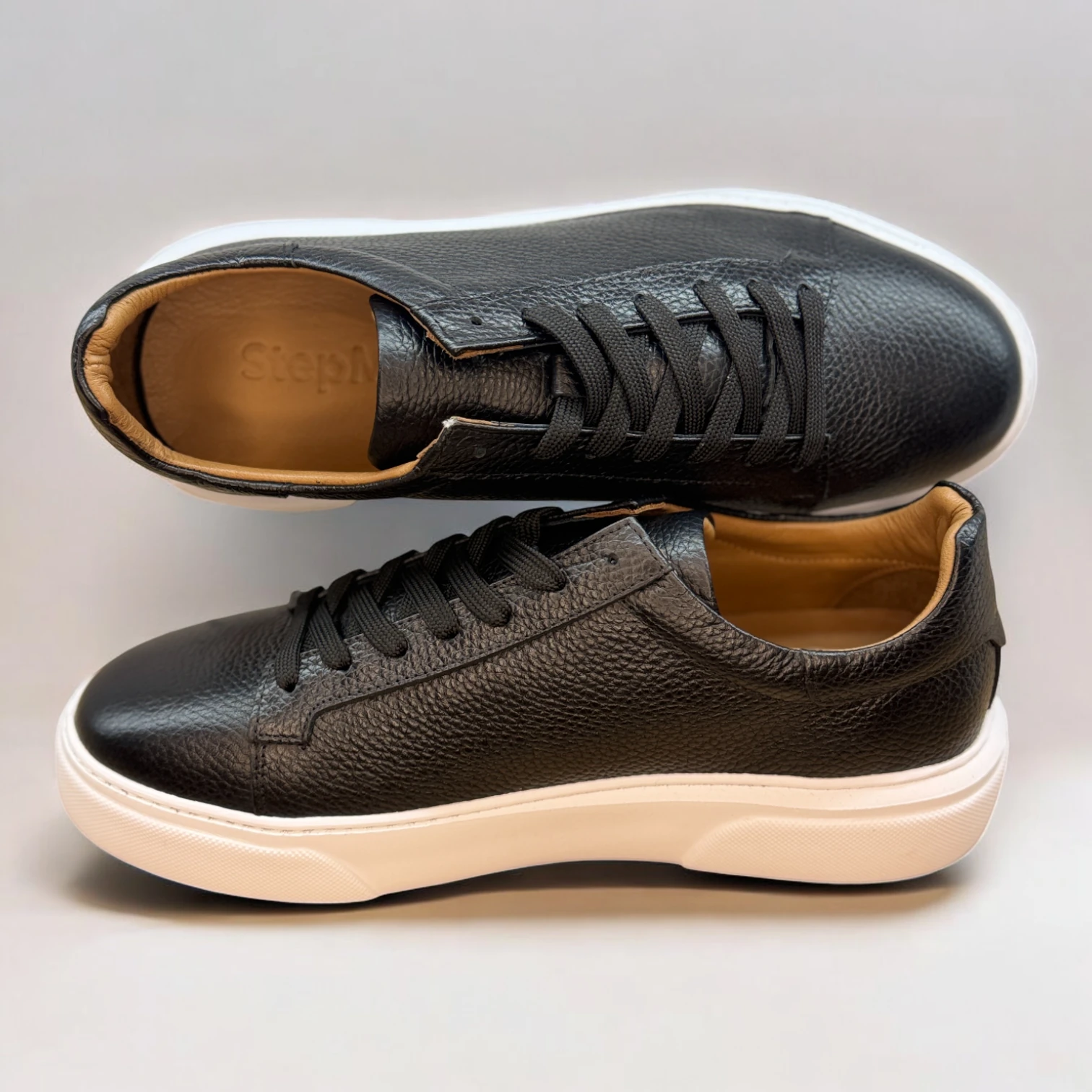 STEPMI HAKİKİ DERİ SİYAH SNEAKER
