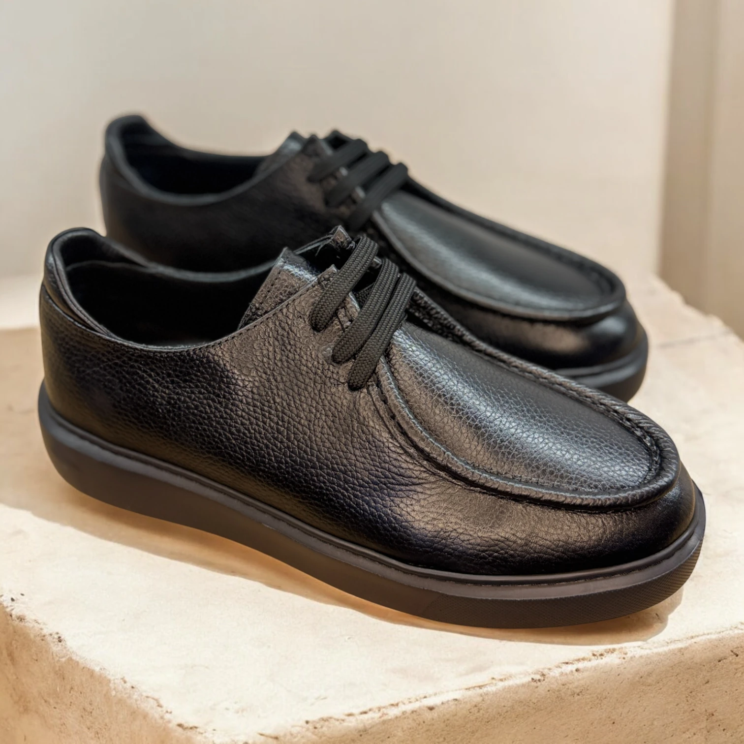 STEPMI HAKİKİ DERİ SİYAH CASUAL