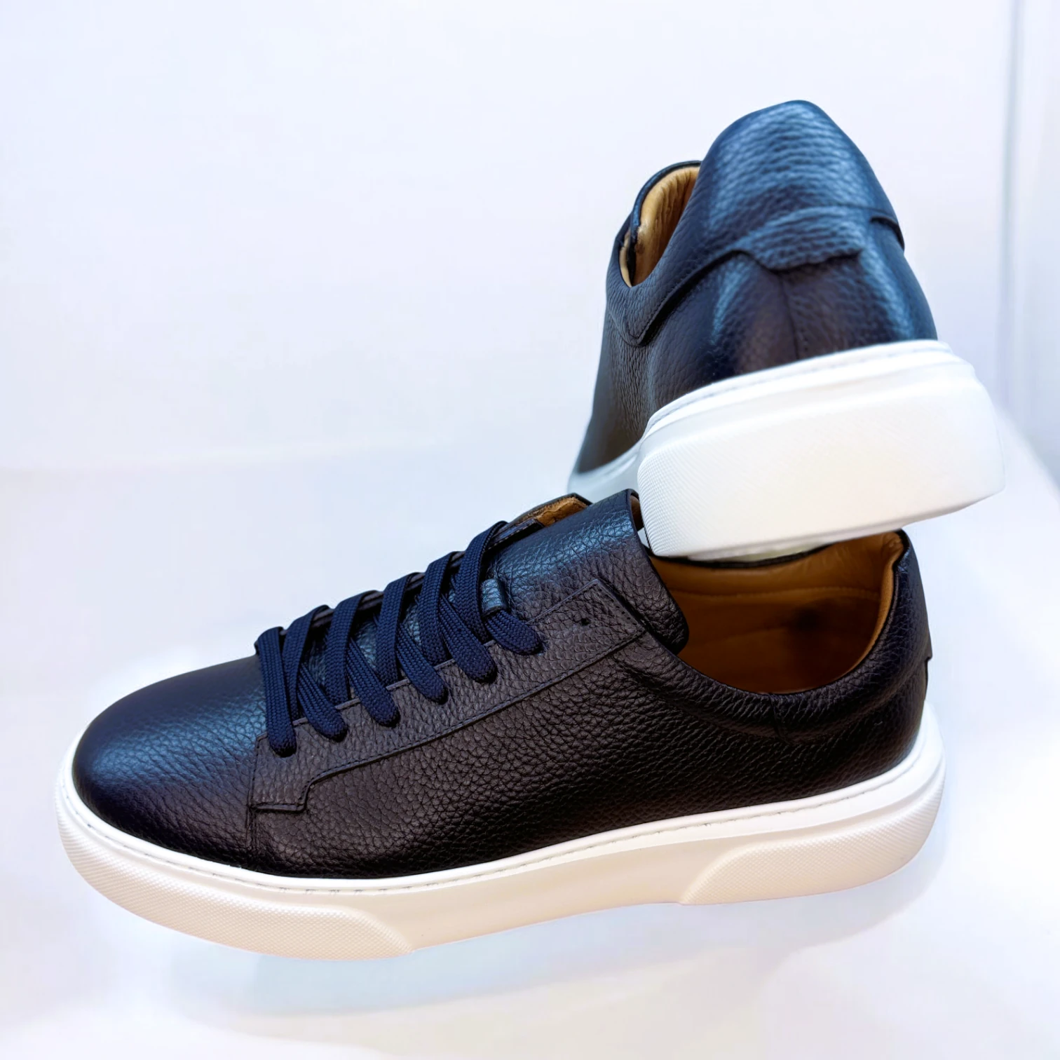 STEPMI HAKİKİ DERİ LACİVERT SNEAKER