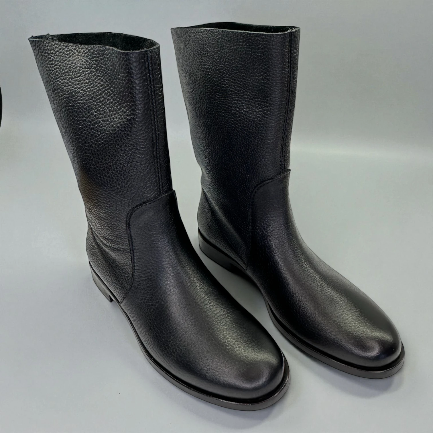 STEPMI HAKİKİ DERİ SİYAH DÜZ BOT