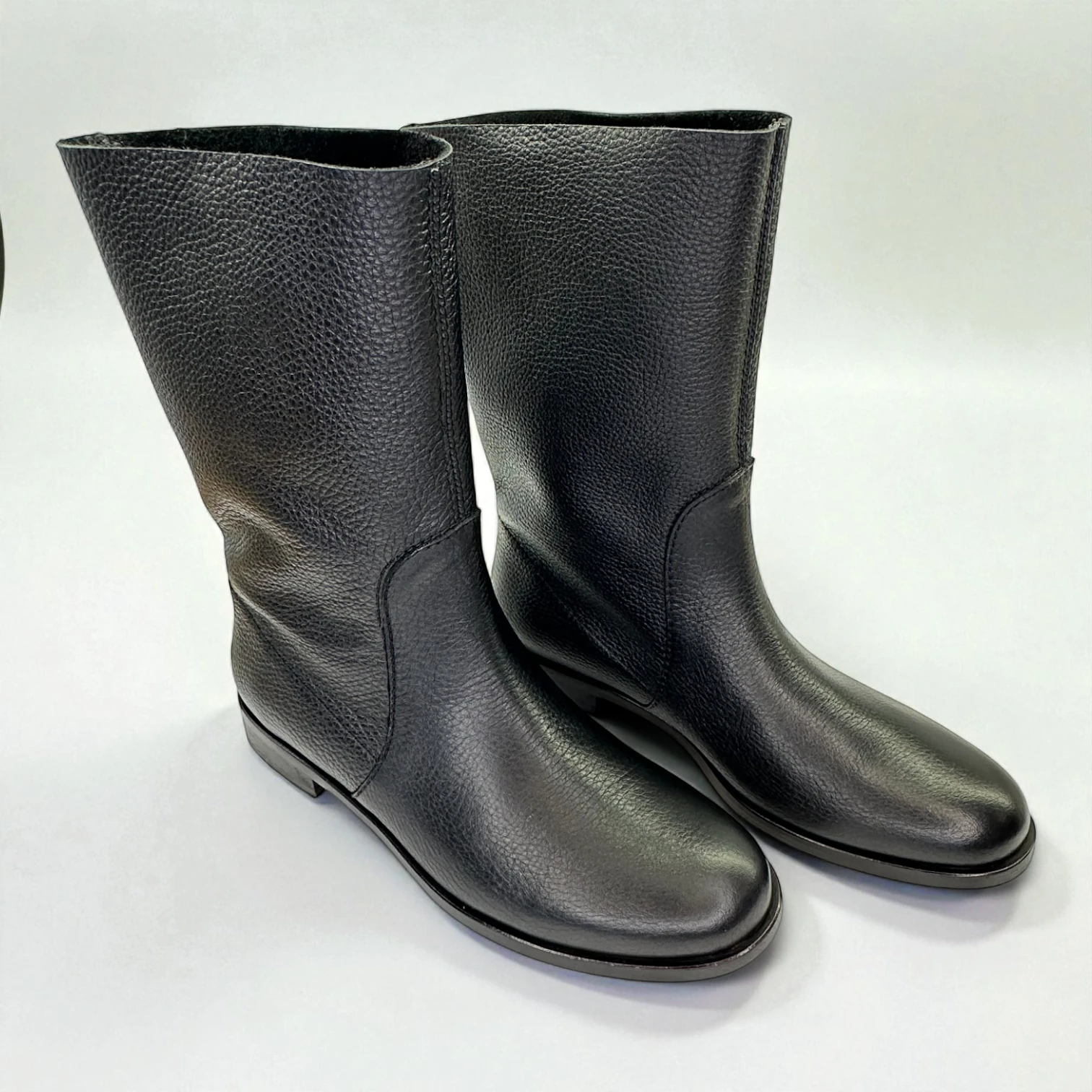 STEPMI HAKİKİ DERİ SİYAH DÜZ BOT